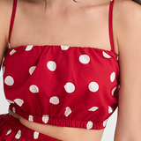 LOFT Beach Polka Dot Poplin Bubble Bandeau Top