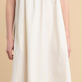 Lace Midi Dress in Poplin